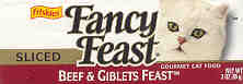 Fancy Feast Beef & Giblets label