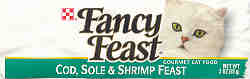 Fancy Feast Cod, Sole, & Shrimp Feast label