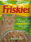 Friskies Fine cuts with chicken label.